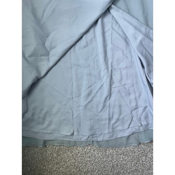 Azazie Davis Dolphin Grey A-Line V-Neck Chiffon Bridesmaid Dress Size A8 - Picture 7 of 12